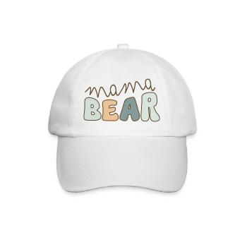 mama bear – Pastell Schriftzug - Baseballkappe - Weiß/Weiß - Vorne