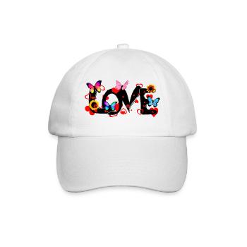 LOVE – Design coloré et romantique - Casquette classique - blanc/blanc - Devant