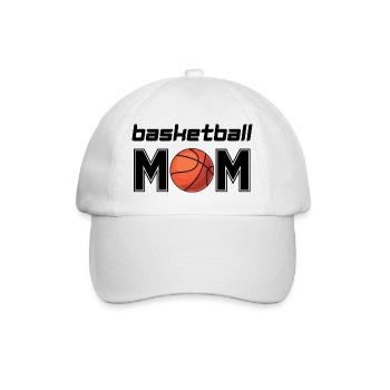 Basketball-Mom - Baseballkappe - Weiß/Weiß - Vorne
