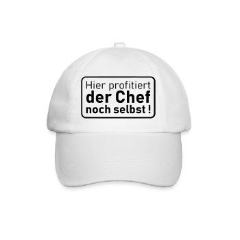 der Chef noch selbst - Baseballkappe - Weiß/Weiß - Vorne