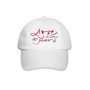 Amour, liberté, paix - Casquette classique - blanc/blanc - Devant