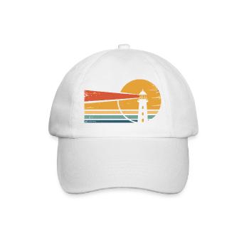 Phare Rétro Coucher de soleil - Casquette classique - blanc/blanc - Devant