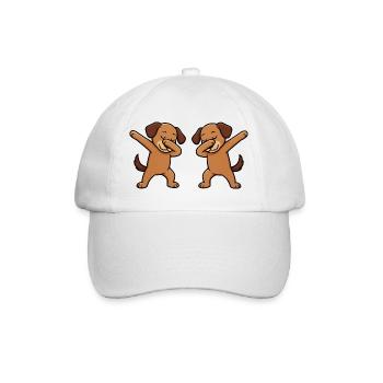Dog Dabbing Comic - Baseball Cap - white/white - Front