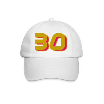 30. 30 ANS. 30e ANNIVERSAIRE. ANNIVERSAIRE 30 ANS. - Casquette classique - blanc/blanc - Devant