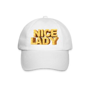 Nice Lady – Monumentale Buchstaben am Himmel - Baseballkappe - Weiß/Weiß - Vorne