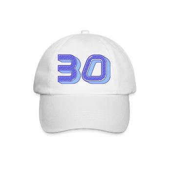 30. 30 ANS. 30e ANNIVERSAIRE. ANNIVERSAIRE 30 ANS. - Casquette classique - blanc/blanc - Devant