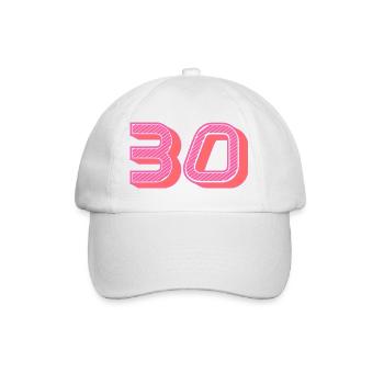 30. 30 ANS. 30e ANNIVERSAIRE. ANNIVERSAIRE 30 ANS. - Casquette classique - blanc/blanc - Devant