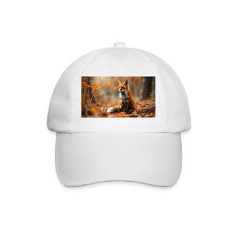 Fox in autumn - Baseball Cap - white/white - Front