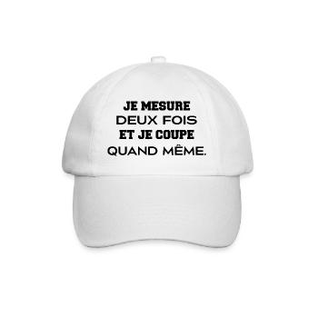 Je mesure deux fois et je coupe quand même - Casquette classique - blanc/blanc - Devant