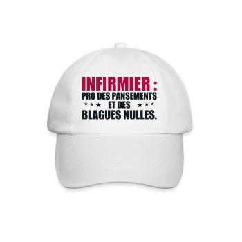 Infirmier pro des pansements et des blagues nulles - Casquette classique - blanc/blanc - Devant
