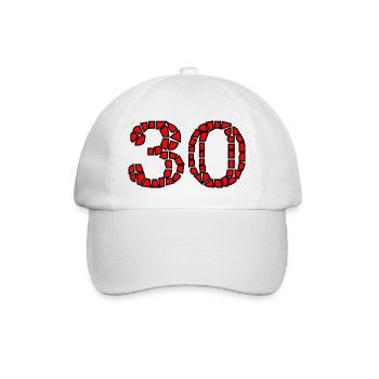 30. 30 ANS. 30e ANNIVERSAIRE. ANNIVERSAIRE 30 ANS. - Casquette classique - blanc/blanc - Devant