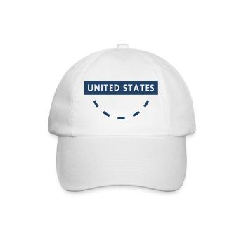 Rundes USA-Emblem in Blautönen - Baseballkappe - Weiß/Weiß - Vorne