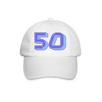 50. 50 JAHRE. 50-JÄHRIGES JUBILÄUM. 50-JÄHRIGES JUBILÄUM. - Baseballkappe - Weiß/Weiß - Vorne