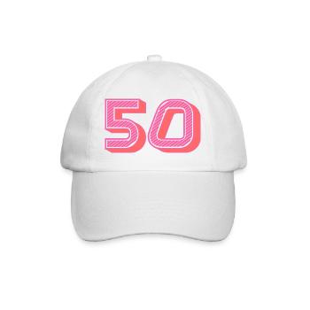50. 50 JAHRE. 50-JÄHRIGES JUBILÄUM. 50-JÄHRIGES JUBILÄUM. - Baseballkappe - Weiß/Weiß - Vorne