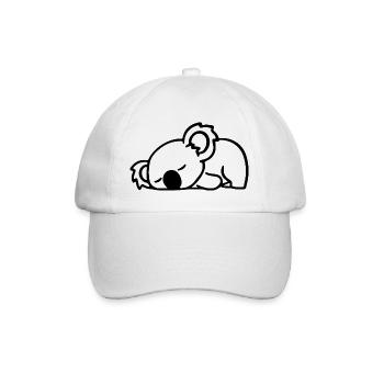 Koala Sketch - Motif animal minimaliste mignon - Casquette classique - blanc/blanc - Devant