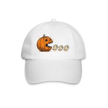 Funny Adventure Halloween Pumpkin Eating Ghosts - Baseball Cap - white/white - Front