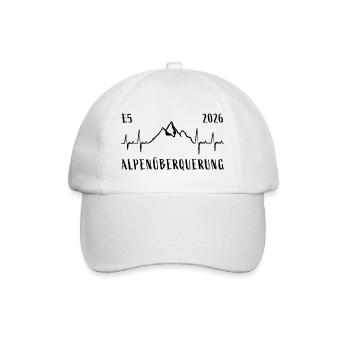 Alpenüberquerung E5 2026 - Baseballkappe - Weiß/Weiß - Vorne