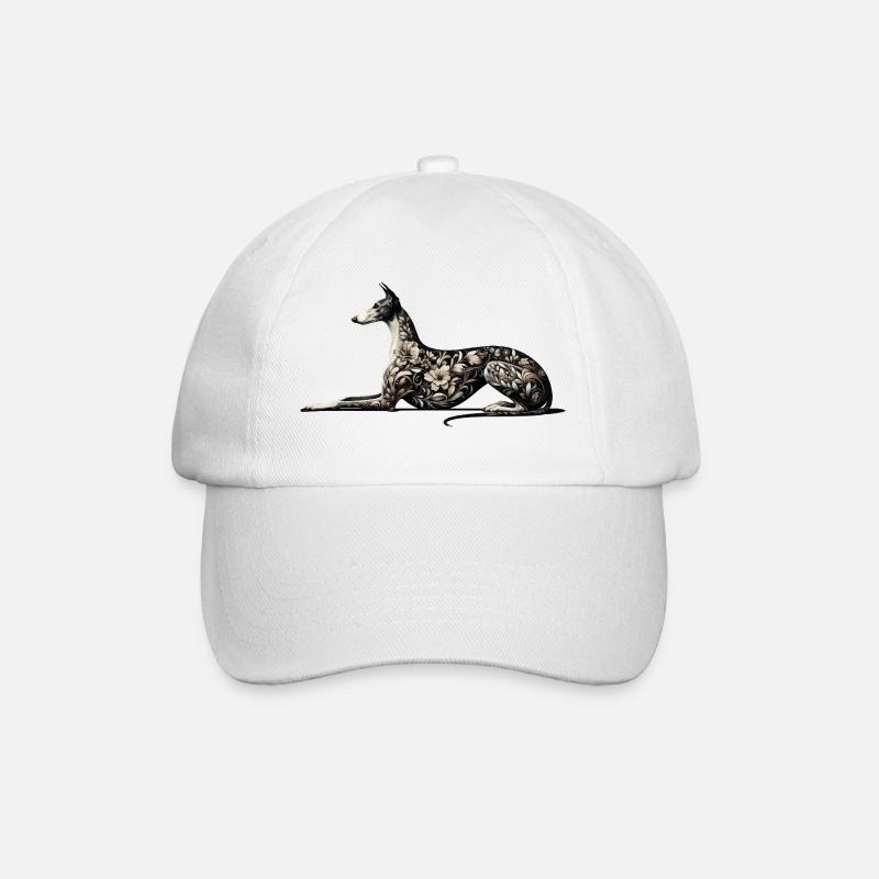 Galgo Embroidery Design - Baseballkappe - Weiß/Weiß