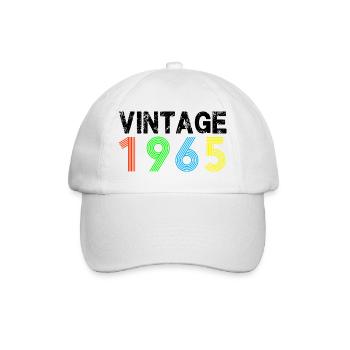 Vintage 1965 60th Birthday Gifts  - Baseball Cap - white/white - Front