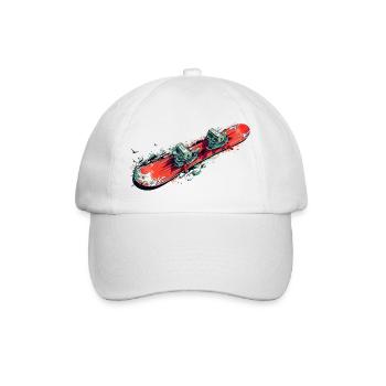 snowboard - Baseball Cap - white/white - Front