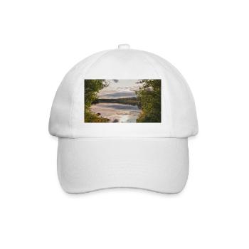 Reflection on the lakeshore: evening rest - Baseball Cap - white/white - Front