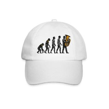 Evolution zum Tubaspieler Grunge Design - Baseballkappe - Weiß/Weiß - Vorne