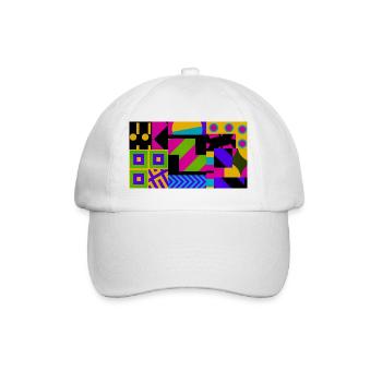 Nova Neon Geometrie - Baseballkappe - Weiß/Weiß - Vorne
