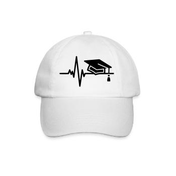 Ligne ECG avec capuchon d’extrémité – Motif de graduation - Casquette classique - blanc/blanc - Devant