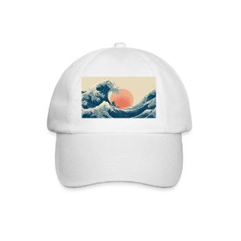 Surfing Wave at Sunset - Baseball Cap - white/white - Front