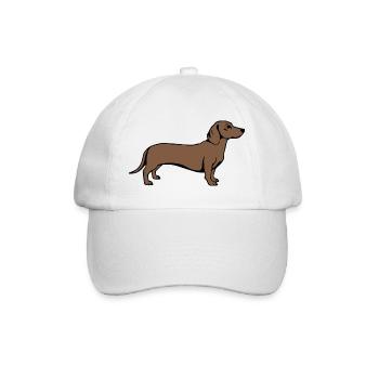 Dachshund Hunde T-shirt Geschenk - Baseballkappe - Weiß/Weiß - Vorne