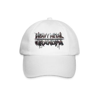 Heavy Metal Grandpa - Baseballkappe - Weiß/Weiß - Vorne