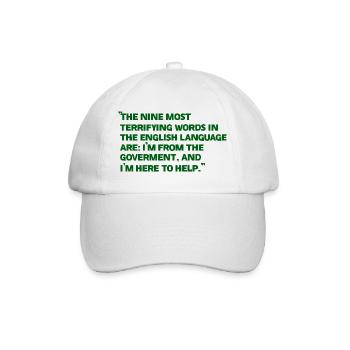 Affiche de citation verte sur le gouvernement - Casquette classique - blanc/blanc - Devant
