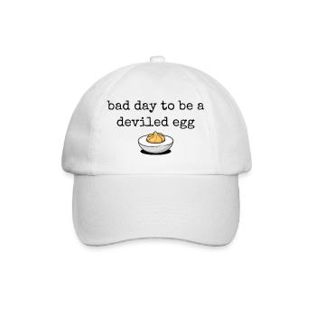 Lustiger Spruch Ei Buffet Essen Bad Day Deviled Eg - Baseballkappe - Weiß/Weiß - Vorne
