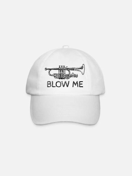 Funny Slogan With Trumpet - Baseball Cap - white/white
