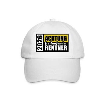Attention of free-roaming pensioners in 2026 | Retirement - Baseball Cap - white/white - Front