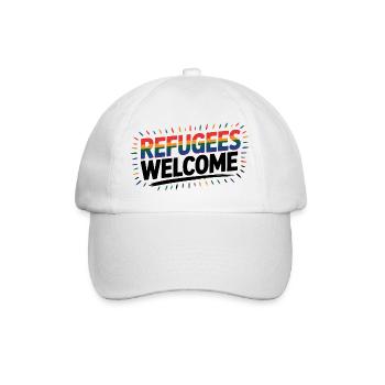 Refugees Welcome - Cool Pride Logo - Baseball Cap - white/white - Front