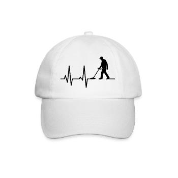 Heartbeat of Metal Detecting Enthusiast - Baseball Cap - white/white - Front