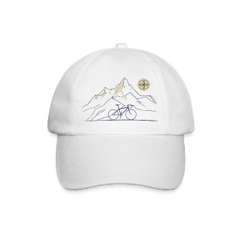 Motif de la montagne cyclable - Casquette classique - blanc/blanc - Devant