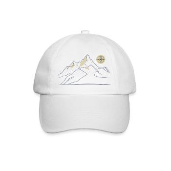 Mountain Line Art - Baseball Cap - white/white - Front
