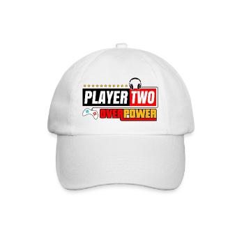 Player Two Overpower | Gamers and Streamers Style - Baseball Cap - white/white - Front
