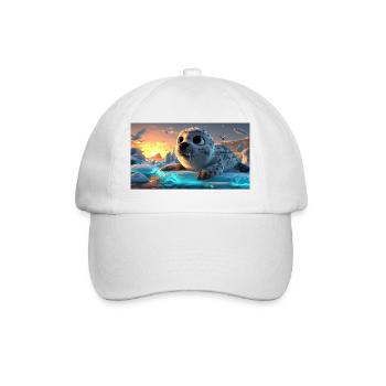 Bébé phoque mignon sur la banquise - Casquette classique - blanc/blanc - Devant