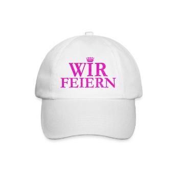 Wir Feiern JGA Junggesellinnenabschied Polterabend - Baseballkappe - Weiß/Weiß - Vorne