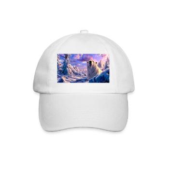 Magical Polar Bear Winter Dream Fantasy Art - Baseball Cap - white/white - Front