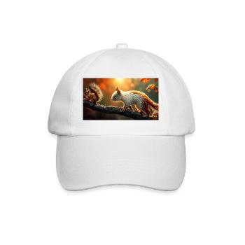 Autumn Squirrel Golden Hour Cute Nature - Baseball Cap - white/white - Front