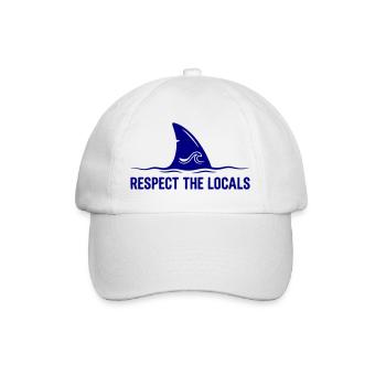 Respekt vor den Einheimischen – Shark and Waves - Baseballkappe - Weiß/Weiß - Vorne