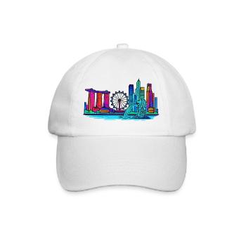Skyline de Singapour - Casquette classique - blanc/blanc - Devant