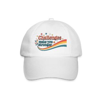 Challenges strengthen you - Baseball Cap - white/white - Front