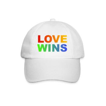 Love Wins Regenbogen  - Baseballkappe - Weiß/Weiß - Vorne