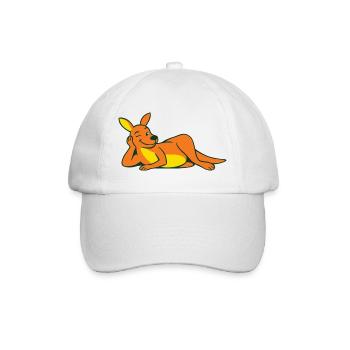 Lounge Kangaroo Yellow-Orange Retro - Baseball Cap - white/white - Front