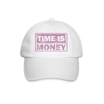 Time is money – bold typography - Baseball Cap - white/white - Front